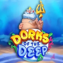Dorks of the Deep slot logo by Hacksaw Gaming at Spin Dog CasinoDorks of the Deep