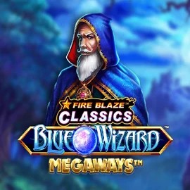 Logo of Fire Blaze Blue Wizard Megaways from Rarestone Gaming at Spin Dog Casino