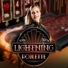 Lightning Roulette slot logo by Evolution at Spin Dog Casino